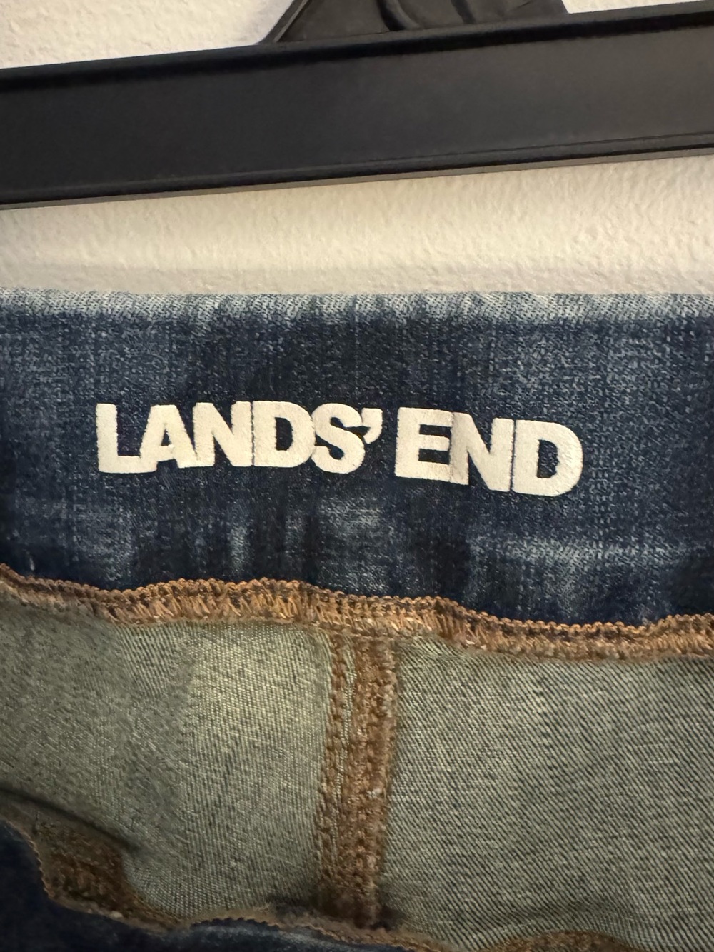 🚫🚫SOLD!! Lands’ End Women’s Size 12 Pull On Stretch Jeans Dark Wash Skinny Slim - Picture 3 of 5